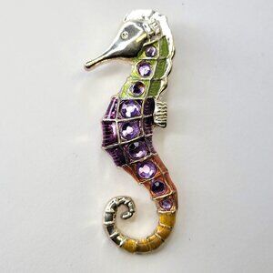 Purple Seahorse Lapel Clip Pin Handbag Pin Scarf Pin Decorative Clip